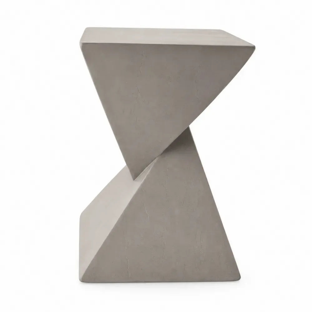 Garten Beistelltisch sanduhrförmig 38 x 38 x 50 cm faserverstärkter Zementverbundstoff Grau Greige
