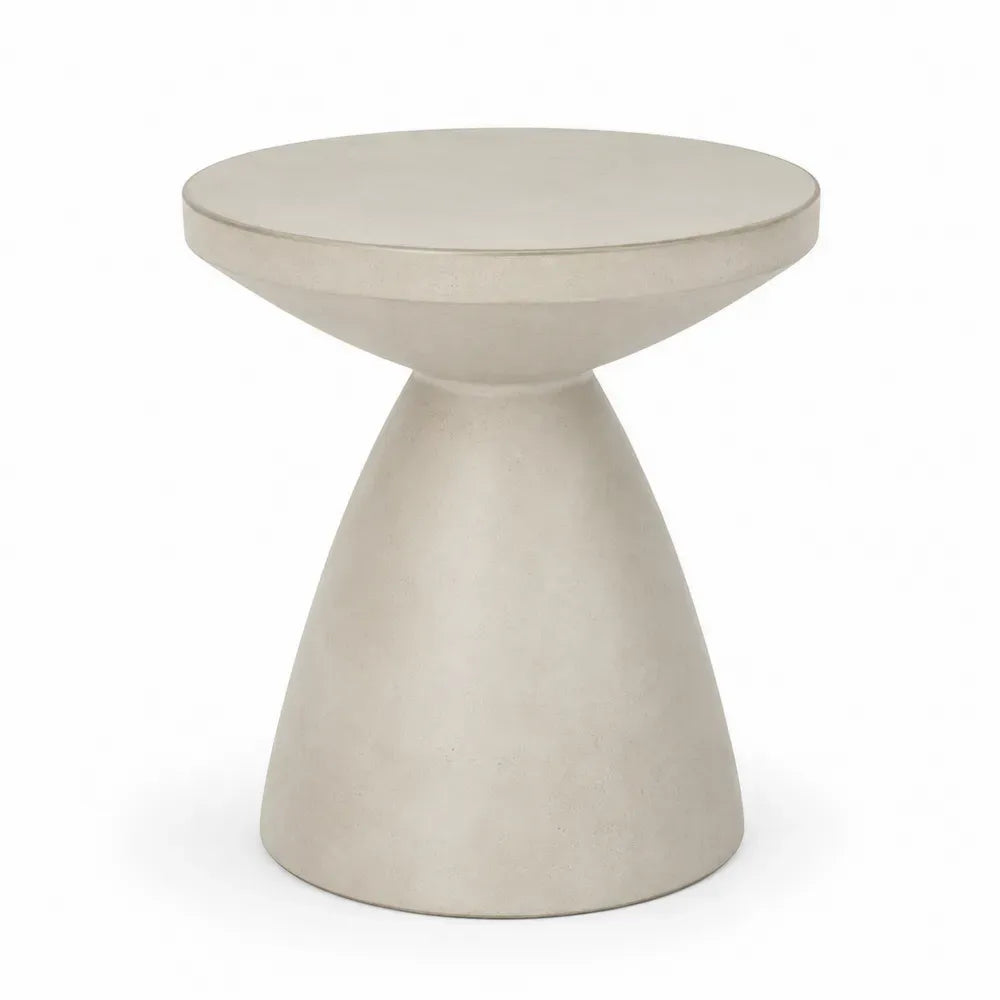 Runder Garten Beistelltisch Ø 50 x 51 cm glasfaserverstärkter Faserzement Beige