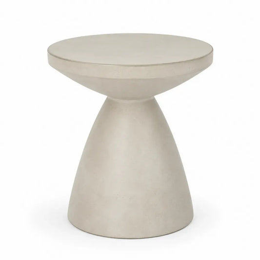 Runder Garten Beistelltisch Ø 50 x 51 cm glasfaserverstärkter Faserzement Beige