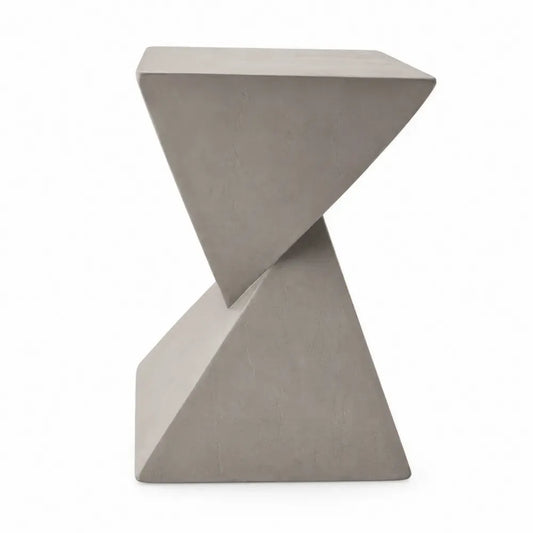 Garten Beistelltisch sanduhrförmig 38 x 38 x 50 cm faserverstärkter Zementverbundstoff Grau Greige
